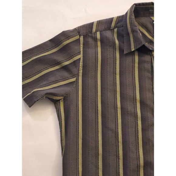 Kuhl Response Short Sleeve Button Down Shirt Sz L, Mens Pinstripe Gray Green Tan - Picture 4 of 8